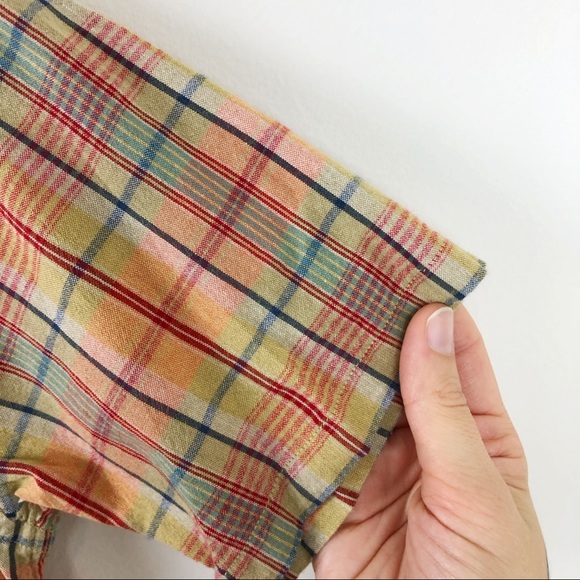 Tommy Hilfiger Yellow, Red Plaid Button Down Shirt - Picture 4 of 5